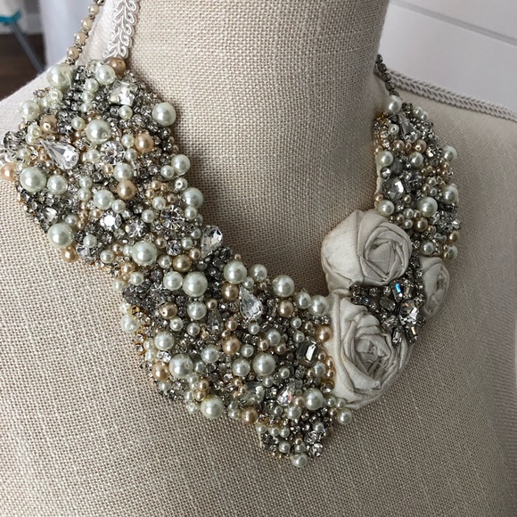 HANDMADE beaded, pearl, Swarovski crystal necklace - Picture 3 of 8